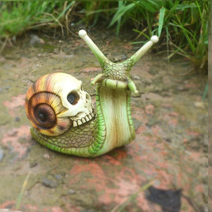 Skull Snail Statue