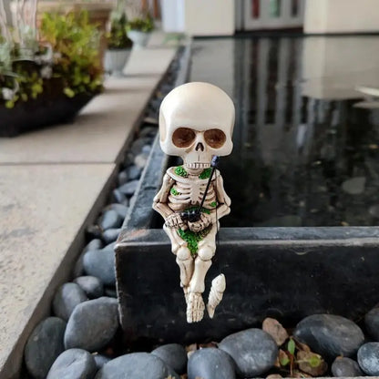 Gone Fishing Skeleton Garden Statue