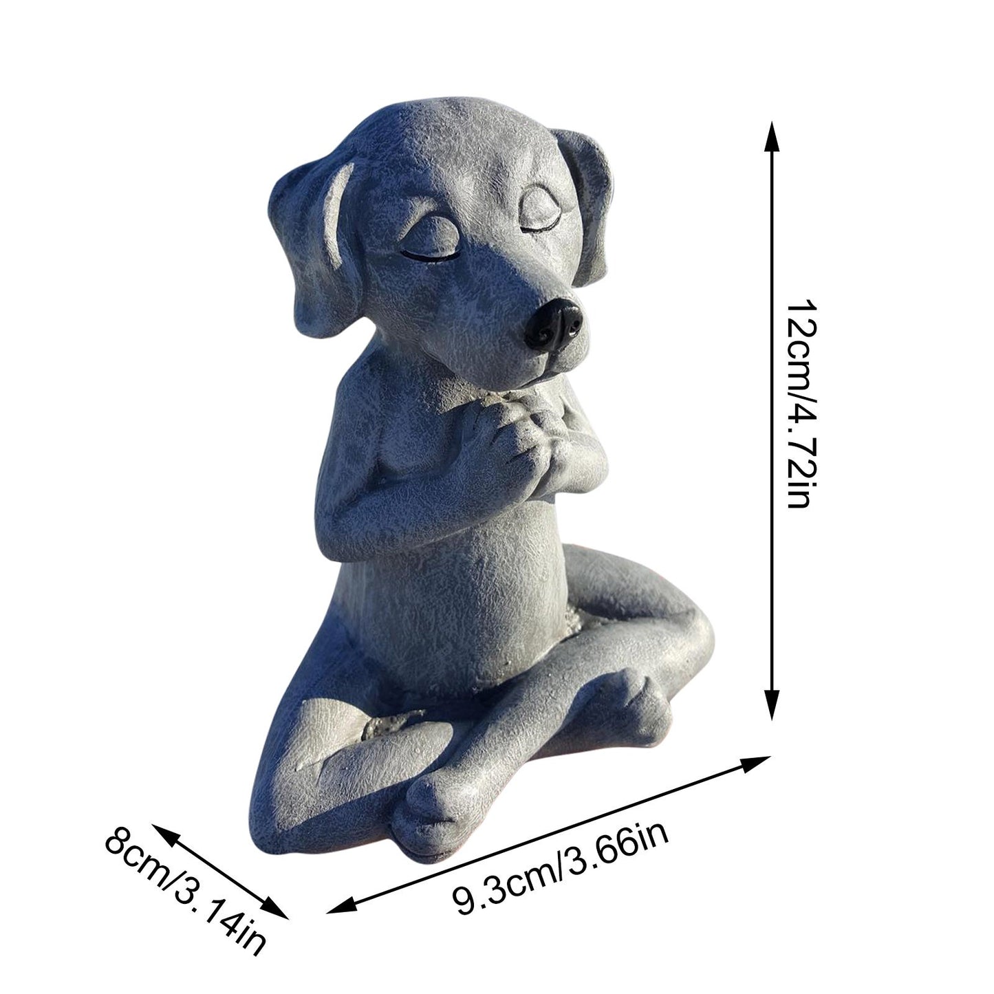 Meditating Yoga Dog Garden Statue