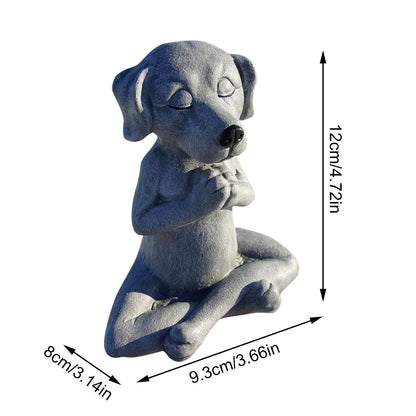 Meditating Yoga Dog Garden Statue