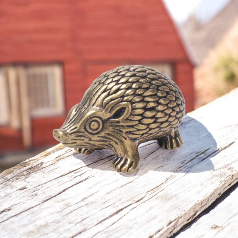 Brass Hedgehog Figurine