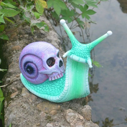 Skull Snail Statue