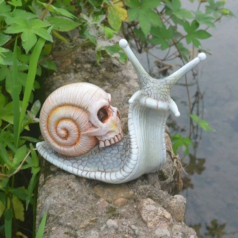 Skull Snail Statue